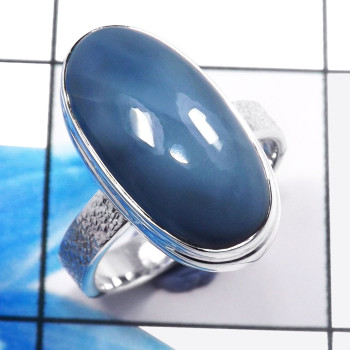 Blue Opal O - STK961-Charming Blue Opal 925 Sterling Silver Fashionable Rings Blue Opal O - STK961-Charming Blue Opal 925 Sterling Silver Fashionable Rings