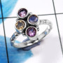 Amethyst & Labradorite G - SDR709-Glorious 925 Sterling Silver Two Stone Ring Designer