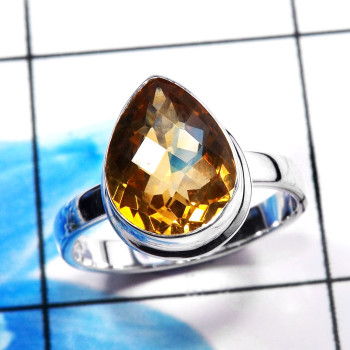 Citrine Cut F - STK960-Charming 925 Sterling Silver Company Handmade Rings Whole Citrine Cut F - STK960-Charming 925 Sterling Silver Company Handmade Rings Whole