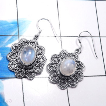 Rainbow Moonstone J - CES953-925 Sterling Silver Gorgeous Designer Handmade Earring