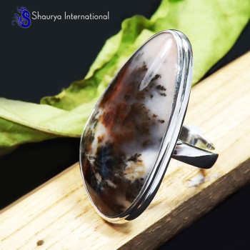 Russian Dendrite A - WFJ909-Charming 925 Sterling Silver Russian Dendrite Rings Facto