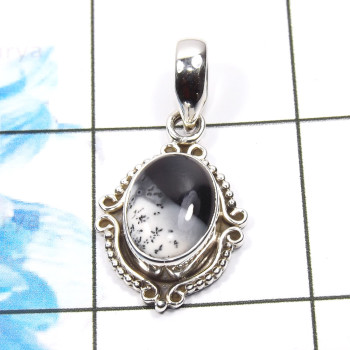 Dendrite Agate E - SD685-Trendy 925 Sterling Silver Designer Pendants Wholesale Han