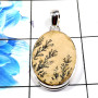German Psilomelane Dendrite A - ISP737-Charming 925 Sterling Silver Handmade Pendants Preety Des