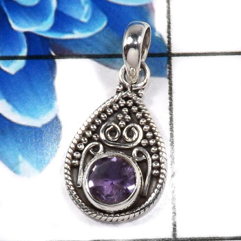 Amethyst Cut O - SD669-Trendy 925 Sterling Silver Designer Fashionable Pendants C