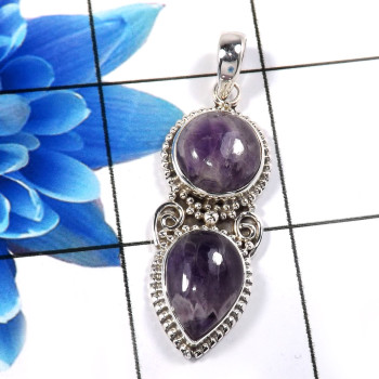 Amethyst Lace L - SD652-Preety Look 925 Sterling Silver Designer Handmade Pendants