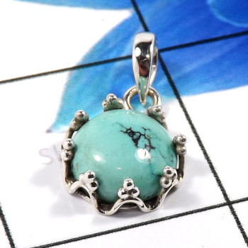 Tibet Turquoise E - SSP881-925 Sterling Silver New Look Style Handmade Designer Earr