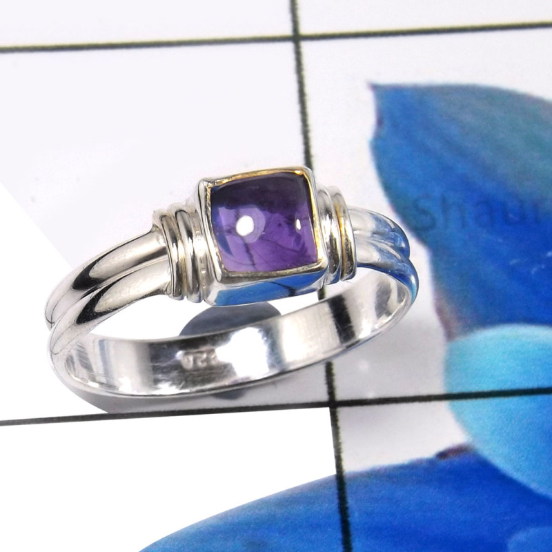 Amethyst Cab A - RBS931-925 Sterling Silver Fashionable Baby Rings Company Manufa Amethyst Cab A - RBS931-925 Sterling Silver Fashionable Baby Rings Company Manufa