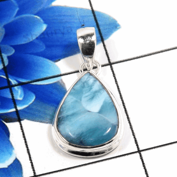 Larimar Cab A - SSP880-925 Sterling Silver Gorgeous Designer Handmade Pendants C