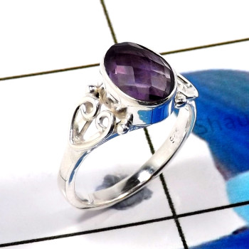 Amethyst Cut F - RBS930-925 Sterling Silver Stunning Light Weight Baby Rings Desi