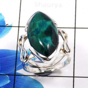 Crysocolla  E - RSS917-Dazzling Designer 925 Sterling Silver Handmade Rings Whol