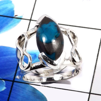 Crysocolla  F - RSS917-Dazzling Designer 925 Sterling Silver Handmade Rings Whol