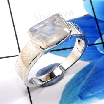 Rainbow Moonstone K - SCR873-Lovely 925 Sterling Silver Fashionable Casting Rings Fact