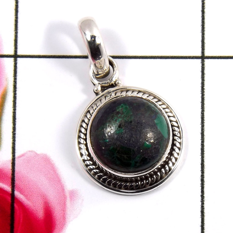 Malachite In Azurite B - SD644-Fabulous 925 Sterling Silver Handmade Trendy Pendants Fact Malachite In Azurite B - SD644-Fabulous 925 Sterling Silver Handmade Trendy Pendants Fact