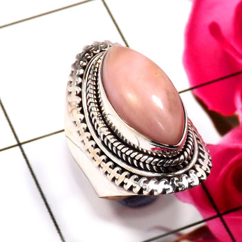 Pink Opal O - SDR689-925 Sterling Silver Dazzling New Look Handmade Designs Ri