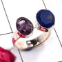 Amethyst & Lapis Lazuli B - CLR932-Glamorous Trendy Look Design Cluster Ring 925 Sterling Si