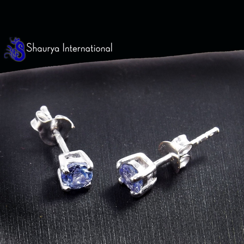 Tanzanite Cut F - SFJ996-4x4 Round Tanzanite Cut Gorgeous Company Made Stud Earrin Tanzanite Cut F - SFJ996-4x4 Round Tanzanite Cut Gorgeous Company Made Stud Earrin
