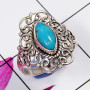 Blue Turquoise F - SDR677-Fabulous Factory Handmade 925 Sterling Silver Designer Ri