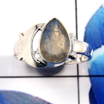 Labradorite Cut A - RSS889-Lovely Part Wear Designer Rings 925 Sterling Silver Whole