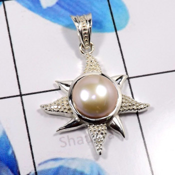 Pearl G - CSP942-Lovely Factory Handmade 925 Sterling Silver Designer Cast