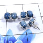 Blue Opal C - SSE854-Glorious Prong Setting 3 Pair Set Earrings 925 Sterling S