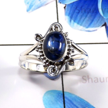 Blue Kynite O - SDR671-Fabulous Blue Kynite Handmade Fashionable Rings 925 Sterl