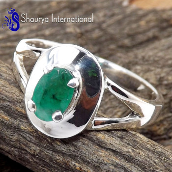 Emerald G - SFJ962-Charming Emerald Party Look Designer Rings 925 Sterling S