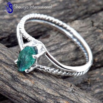 Emerald A - SFJ961-Attractive Look Designer Emerald Jewelry 925 Sterling Sil