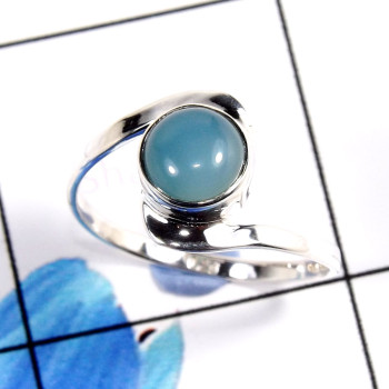 Blue Chalcedony D - RBS900-Dazzling 925 Sterling Silver Handmade Fashionable Rings W