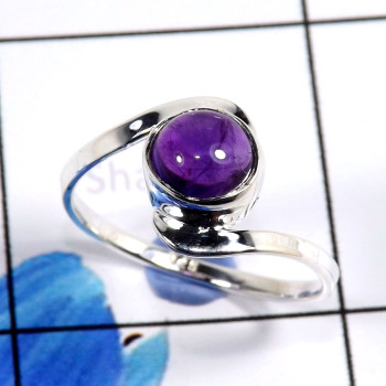 Amethyst Cab O - RBS900-Dazzling 925 Sterling Silver Handmade Fashionable Rings W Amethyst Cab O - RBS900-Dazzling 925 Sterling Silver Handmade Fashionable Rings W