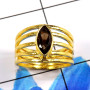 Smokey Cut A - CMJ896-Fabulous Designer Gold Vermeil 925 Sterling Silver Rings