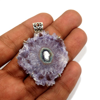 Amethyst Stalactite A - SSH998-Glorious Amethyst Stalactite Company Made Pendants 925 St