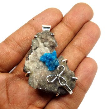 Cavansite Druzy A - SHS996-Glamorous Cavansite Druzy Factory Wholesale Pendants 925 Cavansite Druzy A - SHS996-Glamorous Cavansite Druzy Factory Wholesale Pendants 925