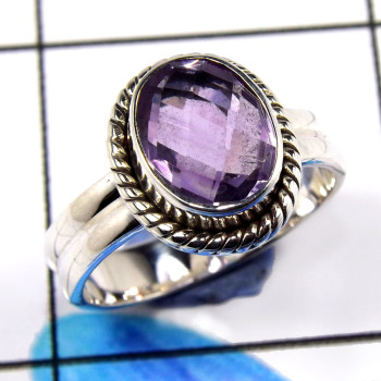 Amethyst Cut A - WHS993-Lovely Amethyst Cut Stylish Designer Rings 925 Sterling S