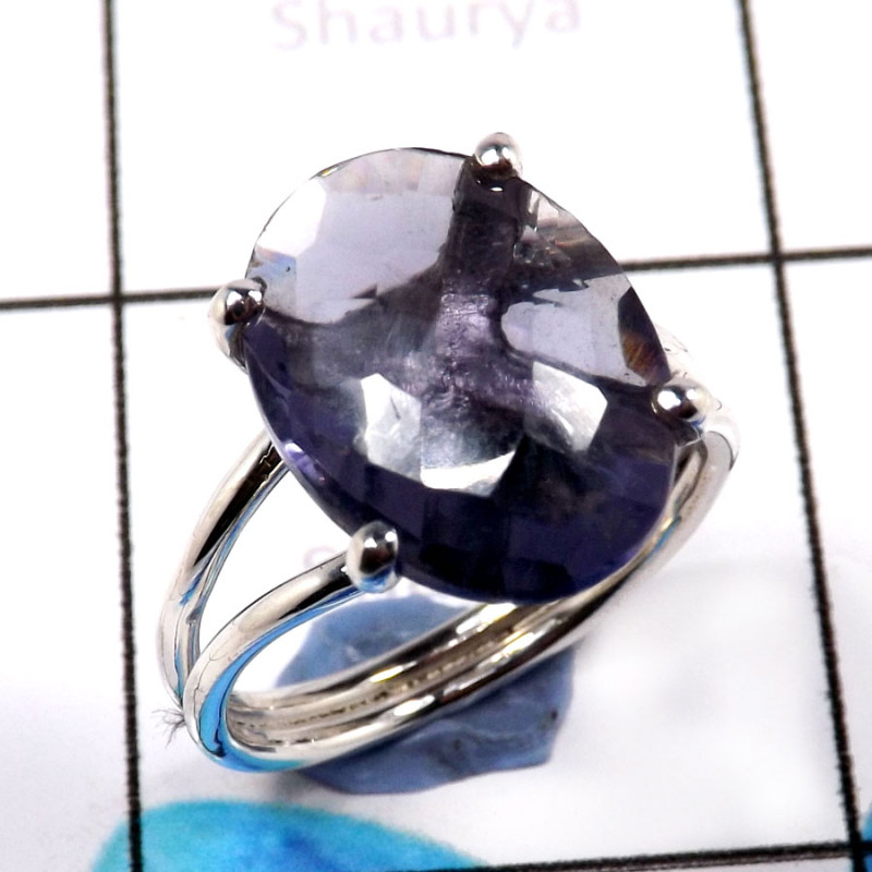 Amethyst Cut I - WHS993-Lovely Amethyst Cut Stylish Designer Rings 925 Sterling S