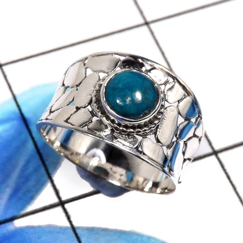 Crysocola O - SCR844-Dazzling Christmas Special Designer Casting Rings 925 Ste Crysocola O - SCR844-Dazzling Christmas Special Designer Casting Rings 925 Ste