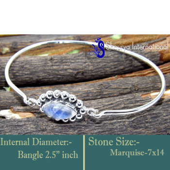 Rainbow Moonstone E - SNB996-Openable Lovely Factory Wholesale Bangles 925 Sterling Si