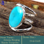 Arizona Sleeping Beauty Turquoise C - RSS866-Genuine Gemstones Jewelry Handmade Design Adjustable Ring