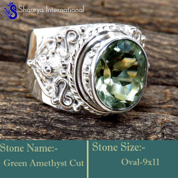 Green Amethyst D - RSS865-Charming Cut Design Exclusive Wholesale Rings 925 Sterlin