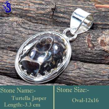 Turtella Jasper C - SSP874-Dazzling Factory Handmade Designer Wholesale Pendants 925