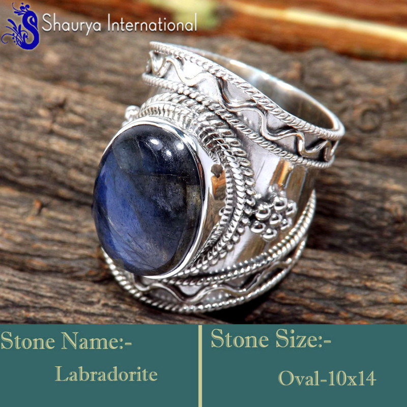 Labradorite Cab D - RSS860-Amazing Handmade Wholesale Designer Rings 925 Sterling Si