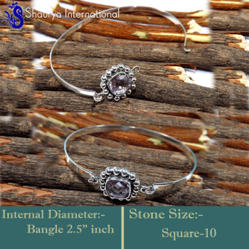 Amethyst Cut D - SNB994-Marvellous Latest Style Handmade Designer Bangle 925 Ster
