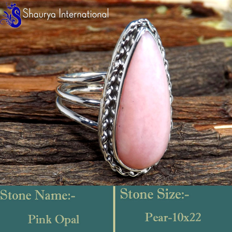 Pink Opal E - RSS850-925 Sterling Silver Fabulous Party Look Designer Rings Di