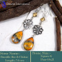 Bumble Bee & Citrine C - BZE750-Genuine Bumble Bee Valentine's Special Handmade Earrings