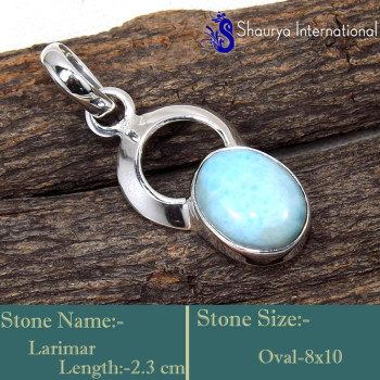 Larimar Cab E - SD636-Stunning Wholesale Handmade Designer Pendants 925 Sterling