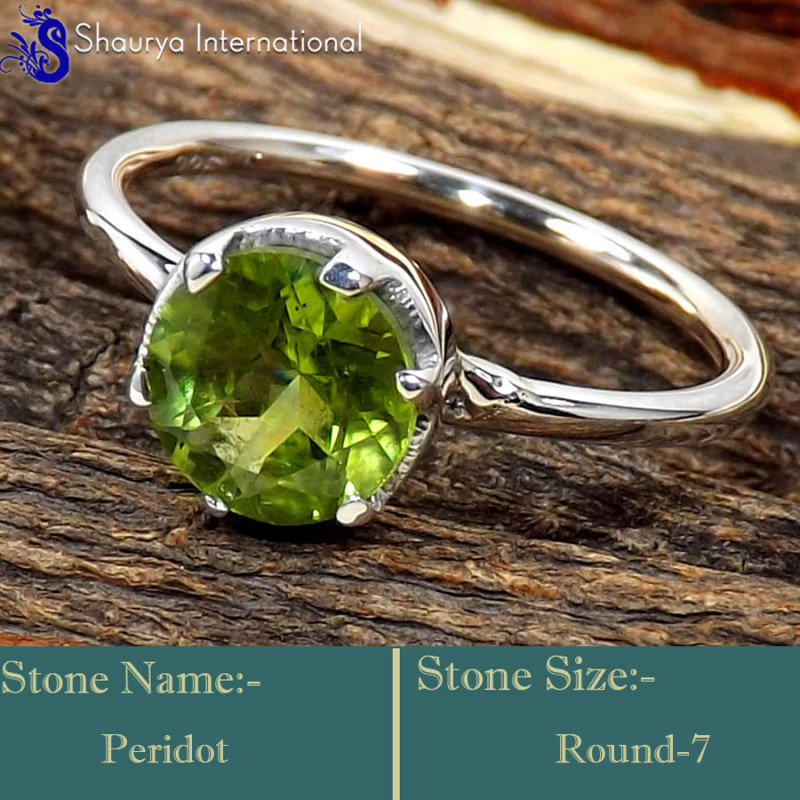 Peridot O - RBS870-Glorious Cut Gemstone Wholesale Handmade Rings 925 Sterli