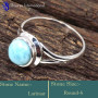 Larimar Cab D - RBS864-Genuine Larimar Gemstone Designer Small Baby Rings 925 St