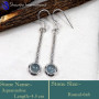 Aquamarine A - SDE757-925 Sterling Silver Trendy Look Designer Handmade Earring