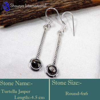 Turtella Jasper G - SDE757-925 Sterling Silver Trendy Look Designer Handmade Earring