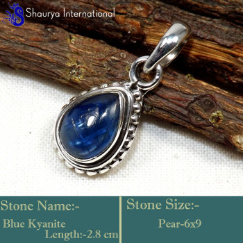 Blue Kyanite D - SD628-Indian Wholesaler Made Light Weight Pendants 925 Sterling Blue Kyanite D - SD628-Indian Wholesaler Made Light Weight Pendants 925 Sterling