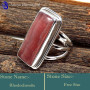 Rhodochrosite B - SDR631-Trendy Look Designer Colourful Rings 925 Sterling Silver